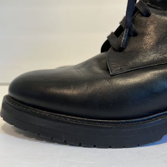 Napoleoni Black Leather Combat Moto Boots Size 37 - Picture 15 of 15